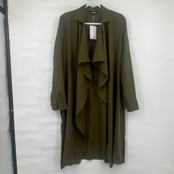 Amazon Tops - Comme USA NWT amazon army green lightweight cover up trench style shirt